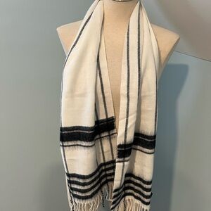 Chic Black and White Striped Scarf
